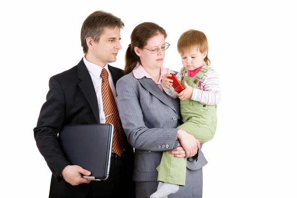 Família feliz no escritório — Fotografia de Stock