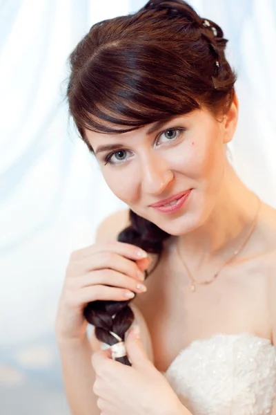 Beauty with braid — Stock Photo, Image