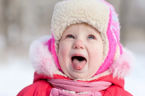 Kind in de winter — Stockfoto