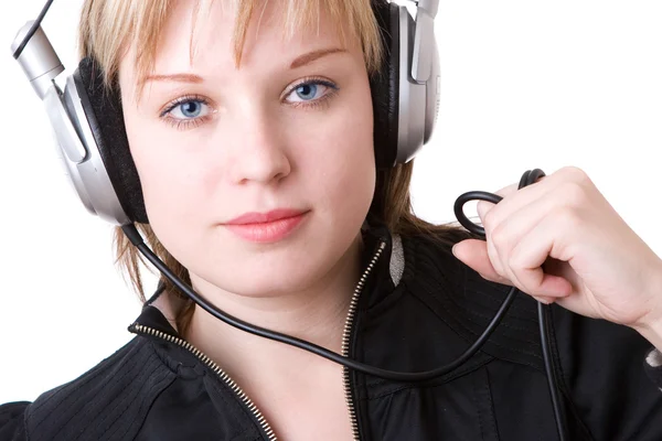 Girl with Headphones — Stock Photo, Image