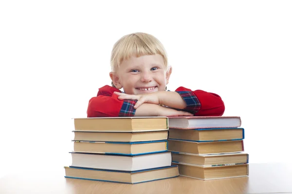 Happy girl with books — Stock Photo, Image