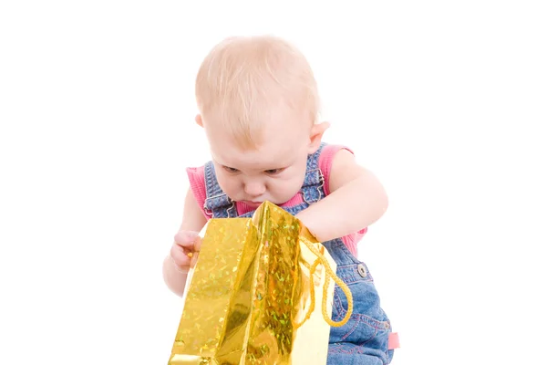 Ragazza e borsa — Foto Stock