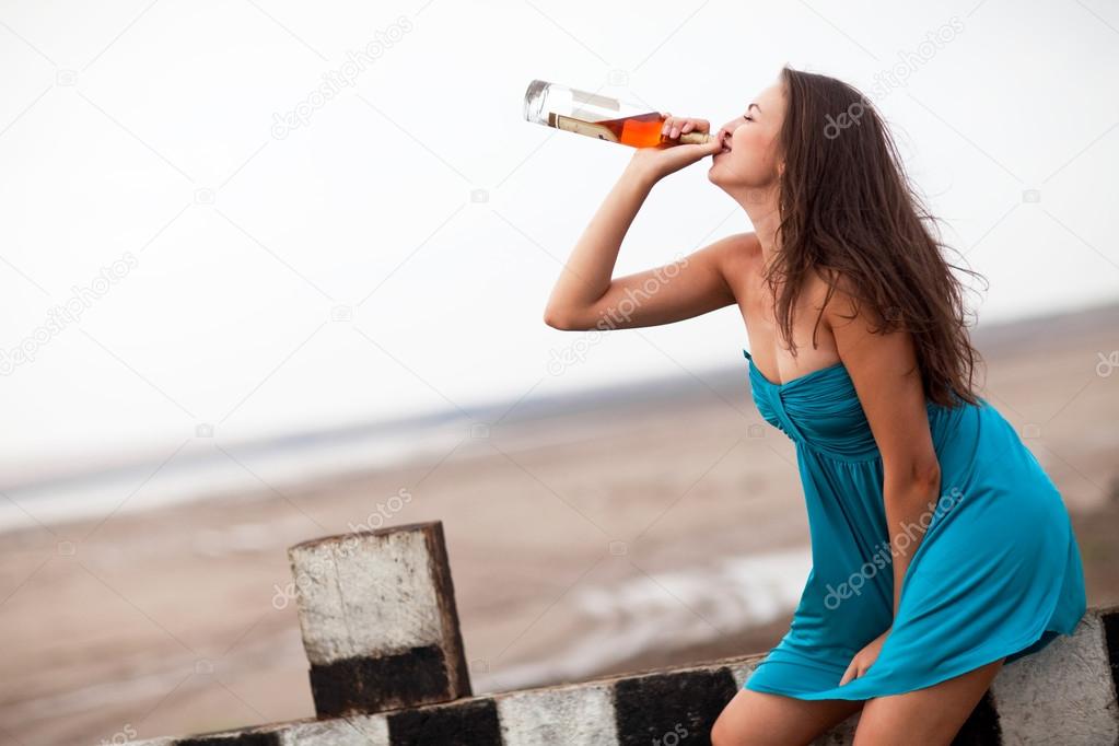 girl drinking alcohol