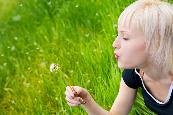 girl with white dandelion