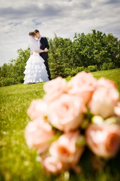 Beijar a noiva — Fotografia de Stock