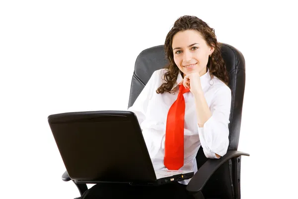 Geschäftsfrau im Sessel — Stockfoto