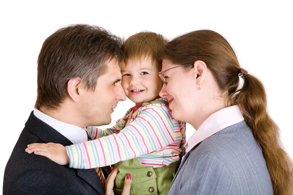 Family of three in office — Stock Photo, Image