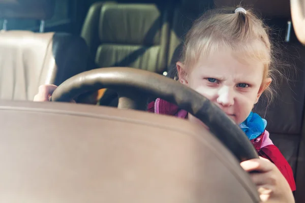 Child driving a car — Stock Photo, Image