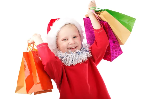 Small Santa with presents — Stock Photo, Image