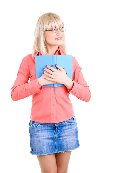 Student med bok — Stockfoto