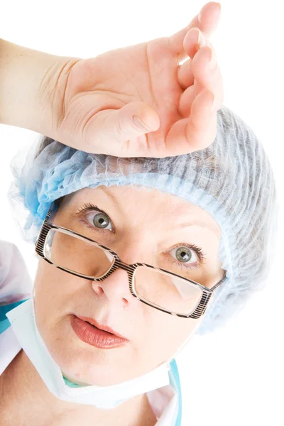 Surprised doctor looking at you — Stock Photo, Image