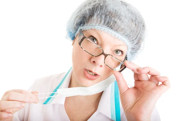 Tired surgeon after an operation — Stock Photo, Image
