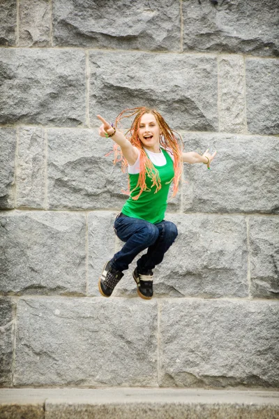 Jumping girl — Stock Photo, Image