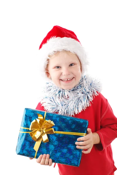 Pequeño Santa con regalo — Foto de Stock