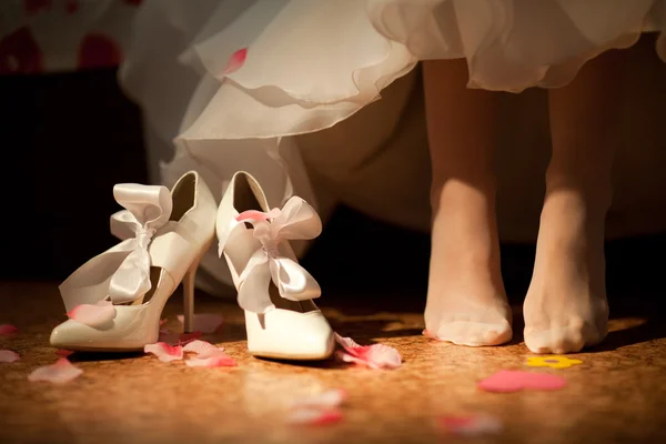 Взуття нареченої — стокове фото