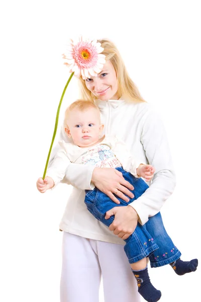 Family with flower — Stock Photo, Image