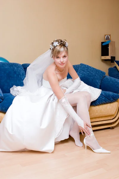 Sposa a casa — Foto Stock