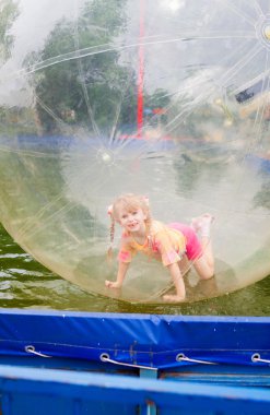 child in zorb