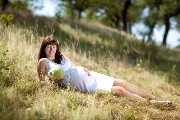 Fashion pregnant girl — Stock Photo, Image