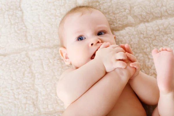 Bebe Couche Etonne Stock Photo