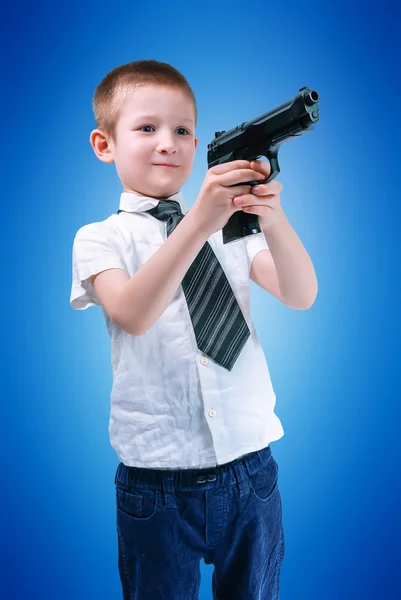 Băiat cu pistol — Fotografie, imagine de stoc