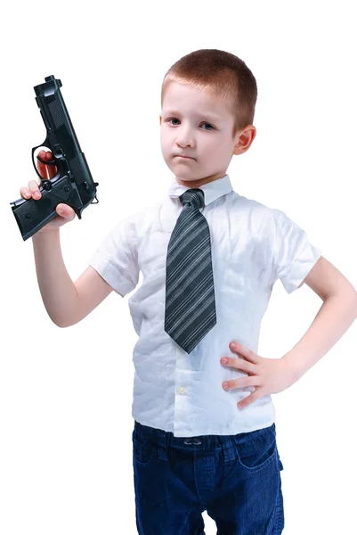 銃を持つ少年 — ストック写真