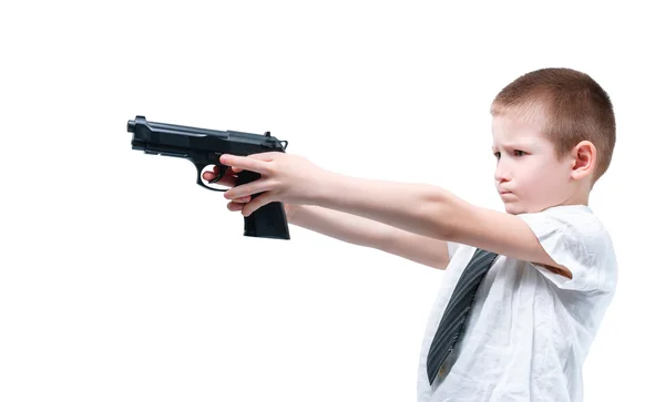 Boy with gun — Stock Photo, Image