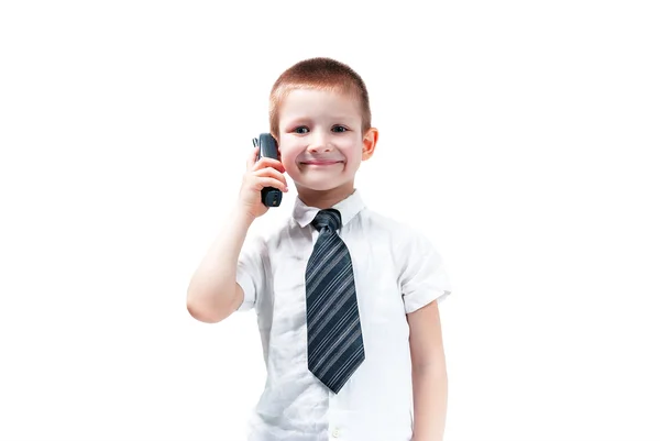 Boy with the phone — Stock Photo, Image