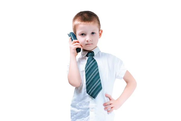 Niño con el teléfono — Foto de Stock