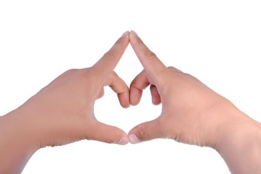 Kalp şeklinde eller.