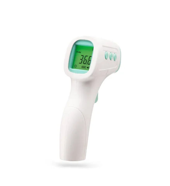 Digitale Infrarood Thermometer Het Voorhoofd Contactloze Pistool Voor Temperatuurmeting Geïsoleerd Stockfoto