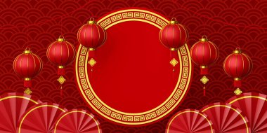 Çin 'in yeni yıl afişinin 3 boyutlu resmi.