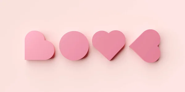 Illustration Heart Shape Arranged Word Love Banner Poster Valentines Day — Fotografia de Stock