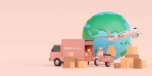 Logistique Mondiale Livraison Transport Marchandises Illustration — Photo