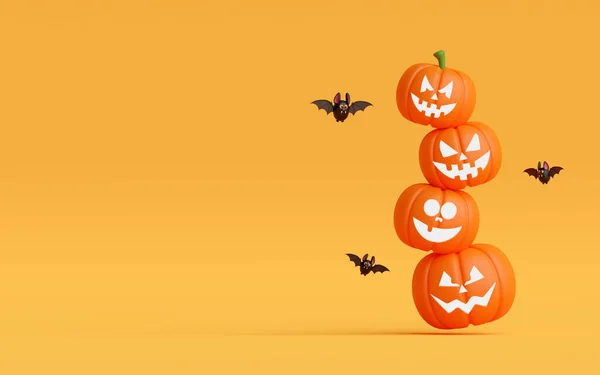 Šťastný Halloween Den Jack Lantern Dýně Minimální Banner Ilustrace — Stock fotografie