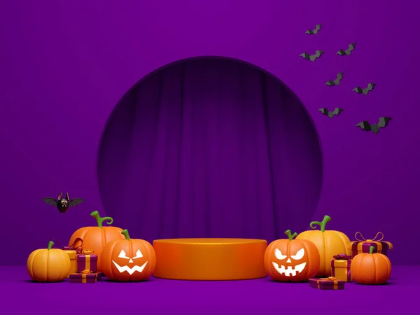 Illustration Halloween Podium Jack Lantern — Foto Stock
