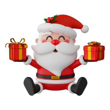 Noel Baba kırpma yolu 3D görüntüleme ile izole edildi