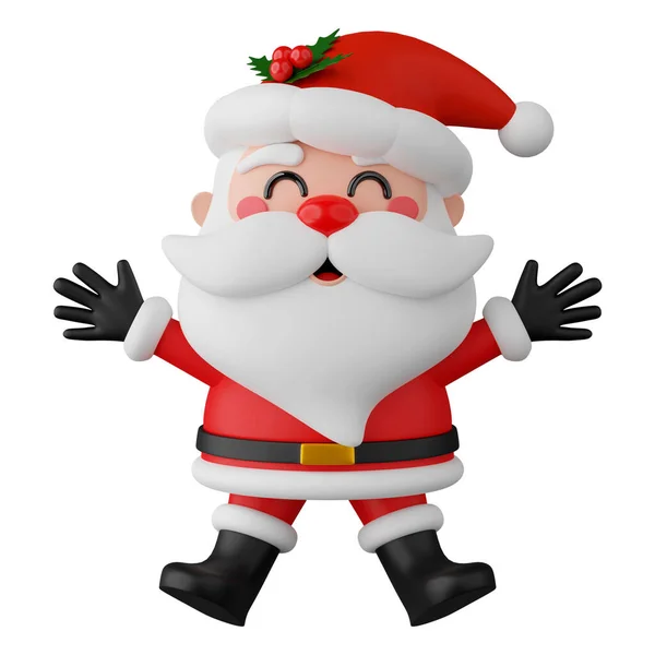 Santa Claus Isolated Clipping Path Render — Stock Photo, Image