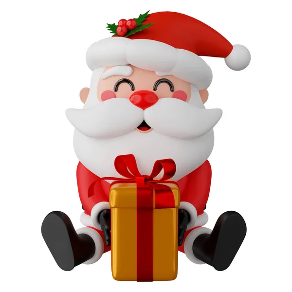 Santa Claus Isolated Clipping Path Render — Stock Photo, Image