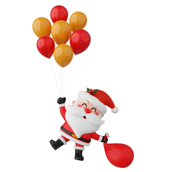 Santa Claus Geïsoleerd Met Clipping Pad Renderen — Stockfoto