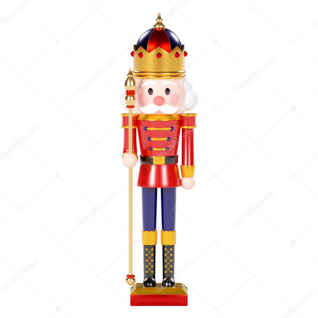 Nutcracker isolated with clipping path 3d render
