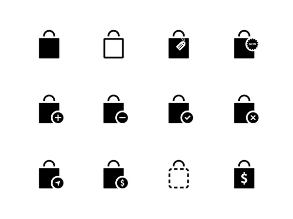 Shoppingväska ikoner på vit bakgrund. — Stock vektor