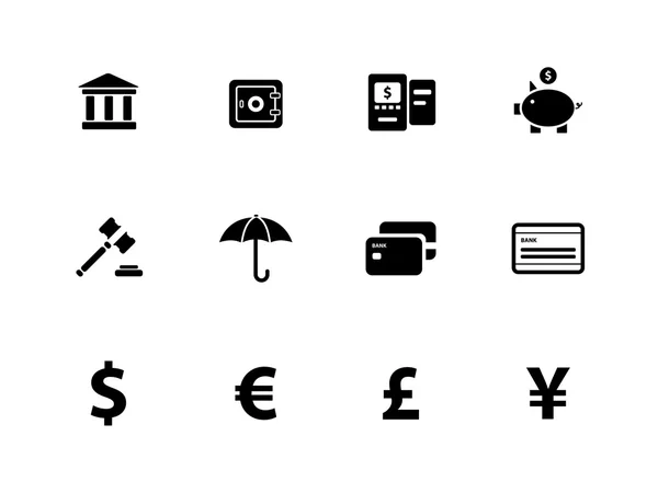 Banking icons on white background. — Stock Vector