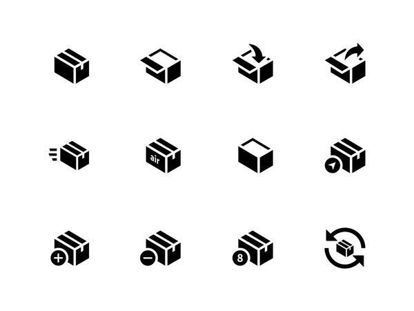 Box-Symbole auf weißem Hintergrund. — Stockvektor