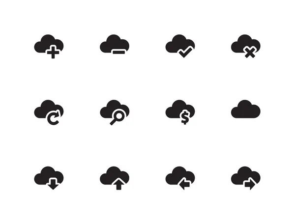 Wolk pictogrammen op witte achtergrond. — Stockvector