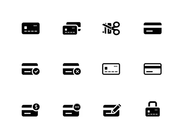 Iconos de tarjetas de crédito sobre fondo blanco . — Vector de stock