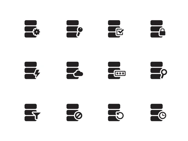 Iconos de base de datos sobre fondo blanco . — Archivo Imágenes Vectoriales