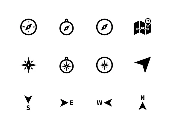 Kompass-Symbole auf weißem Hintergrund. Stockvektor