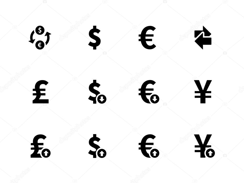 Exchange Rate icons on white background.