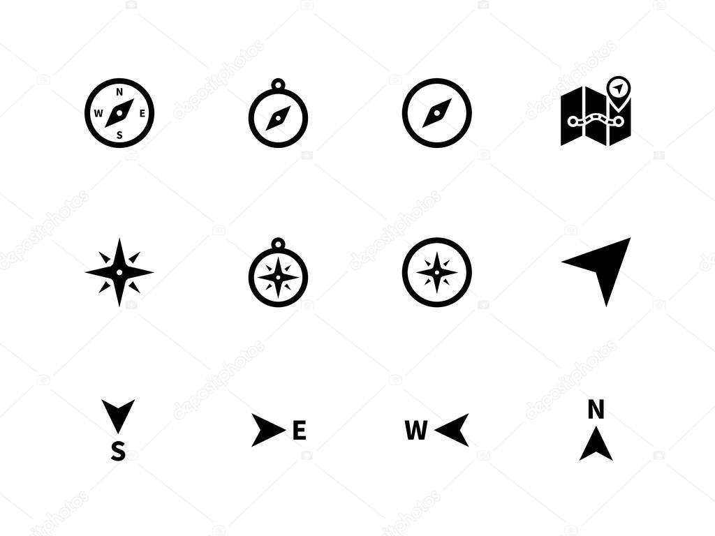 Compass icons on white background.